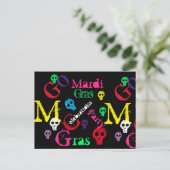 MARDI GRAS BRIEFKAART (Staand voorkant)