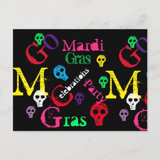 MARDI GRAS BRIEFKAART (Voorkant)