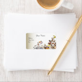 Mardi Gras Brown Wedding Avery Label (Insitu)