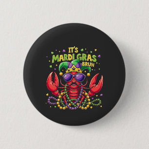 Mardi Gras Bruh Grappige garnalen New Orleans Ronde Button 5,7 Cm