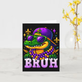 Mardi Gras Bruh Mardigator Alligator Costume Teens Kaart (Gele Bloem)