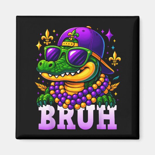 Mardi Gras Bruh Mardigator Alligator Costume Teens Magneet (Voorkant)