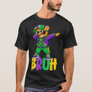 Mardi Gras Bruh Teddybeer Hip Hop Jongens Mannen N T-shirt