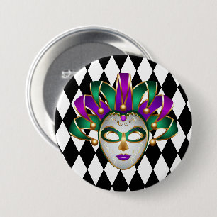 Mardi Gras Button Pin