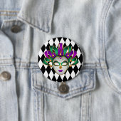 Mardi Gras Button Pin (In situ)
