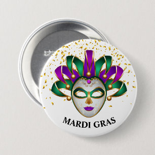 Mardi Gras Button Pin