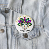 Mardi Gras Button Pin (In situ)