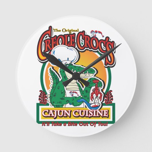 Mardi Gras Cajun Crocodile Ronde Klok (Voorkant)