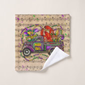 Mardi Gras Camion Vintage Crawfish Fleur De Lis (Gant de toilette)
