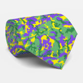 Mardi Gras Camo Camouflage Pattern Stropdas (Opgerold)