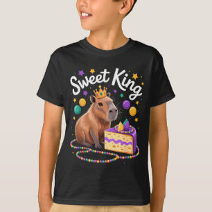 Mardi gras capibara zoete koningstaart kroon carna t-shirt