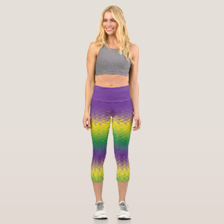Mardi Gras Capri 3/4 Length Leggings (Liquide)