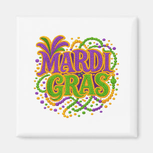 Mardi Gras Carnaval Fat Tuesday Latch Hook Garense Magneet