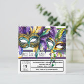 Mardi Gras Carnaval Feest Kaart (Staand voorkant)