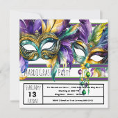 Mardi Gras Carnaval Feest Kaart (Voorkant)