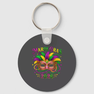 Mardi Gras Carnaval New Orleans 2026 Narrenmasker Sleutelhanger