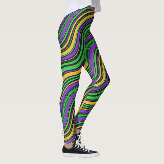 Mardi Gras Carnaval Paarse Goud en Groen Leggings (Rechts)