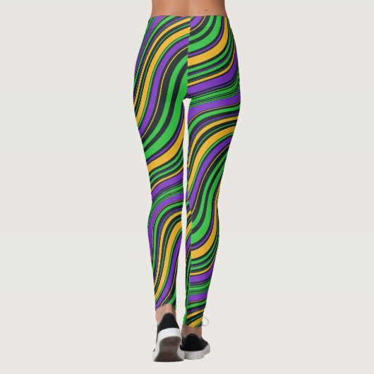 Mardi Gras Carnaval Paarse Goud en Groen Leggings (Achterkant)