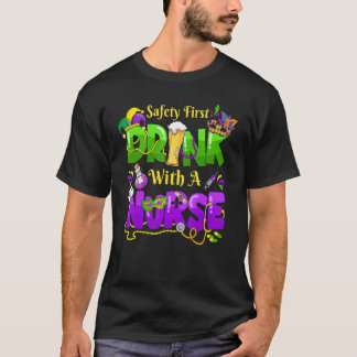 Mardi Gras Carnaval Veiligheid Eerst Drink Met Een T-shirt