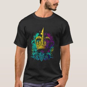 Mardi Gras-carnavaloptocht met kralenfeest en ma T-shirt