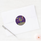 Mardi Gras Carnival Festive Fleur de Lis Diamond Ronde Sticker (Envelop)