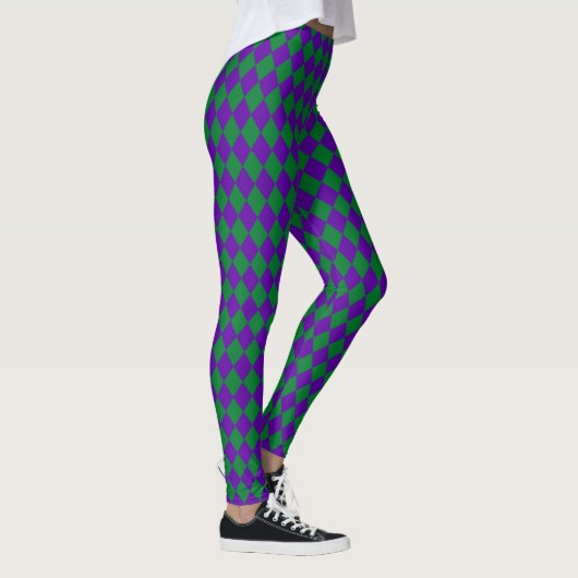 Mardi Gras Carnival Fleur de Lis Diamond Decor Leggings (Rechts)