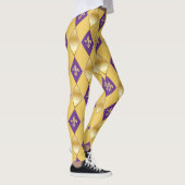 Mardi Gras Carnival Fleur de Lis Diamond Harlequin Leggings (Rechts)