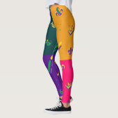 Mardi Gras Carnival Fleur de Lis Diamond Harlequin Leggings (Links)