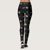 Mardi Gras Carnival Fleur de Lis Diamond Harlequin Leggings (Achterkant)