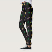 Mardi Gras Carnival Fleur de Lis Diamond Harlequin Leggings (Links)