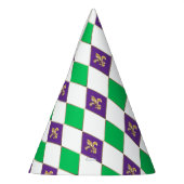 Mardi Gras Carnival Harlequin Fleur de Lis Diamond Feesthoedjes (Links)