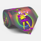 Mardi Gras Carnival Paars Yellow Jester Stropdas (Opgerold)