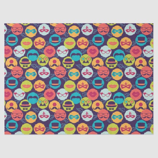 Mardi Gras | Carnival Party Face Mask Patroon Tissuepapier (Voorkant)