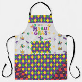 Mardi Gras Carnival Party Fleur de Lis Rhombus Schort (Voorkant)