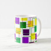 Mardi Gras Carrés et Outlines Coffee Mug (Devant droit)
