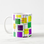 Mardi Gras Carrés et Outlines Coffee Mug (Gauche)