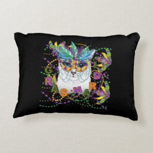 Mardi Gras Cat, Funny Mardi Gras Accent Kussen