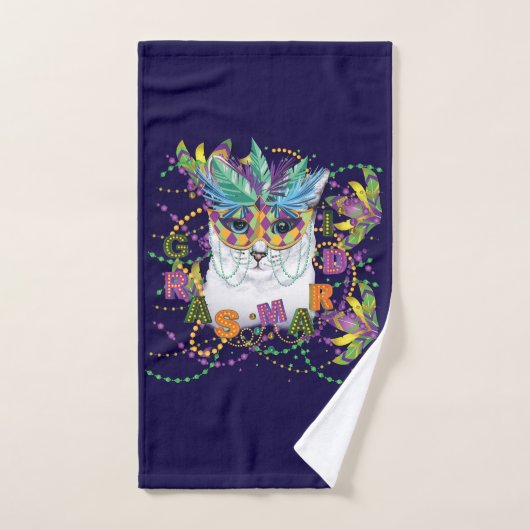 Mardi Gras Cat, Funny Mardi Gras Bad Handdoek (Handdoek)
