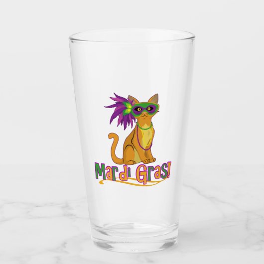 Mardi Gras Cat Glas (Voorkant)
