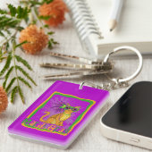 Mardi Gras Cat Sleutelhanger (Voorkant Rechts)