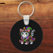 Mardi Gras Cat Sleutelhanger (Voorkant)