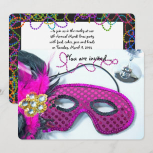 Mardi Gras Celebration Uitnodigen Kaart