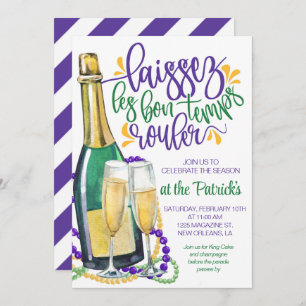 Mardi Gras Champagne uitnodiging