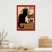 Mardi Gras Chat Noir Poster (Keuken)