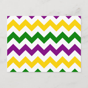 Mardi Gras Chevron Patroon Briefkaart