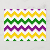 Mardi Gras Chevron Pattern Briefkaart (Voorkant)