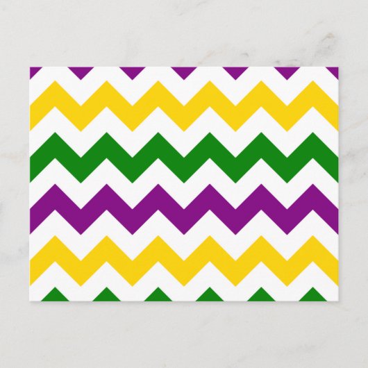 Mardi Gras Chevron Pattern Briefkaart (Voorkant)