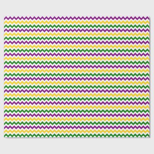 Mardi Gras Chevron Pattern Cadeaupapier (Vlak)