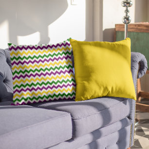 Mardi Gras Chevron Pattern Gold Kussen