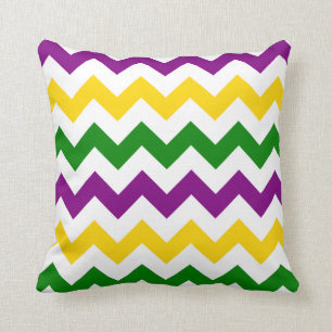 Mardi Gras Chevron Pattern Kussen